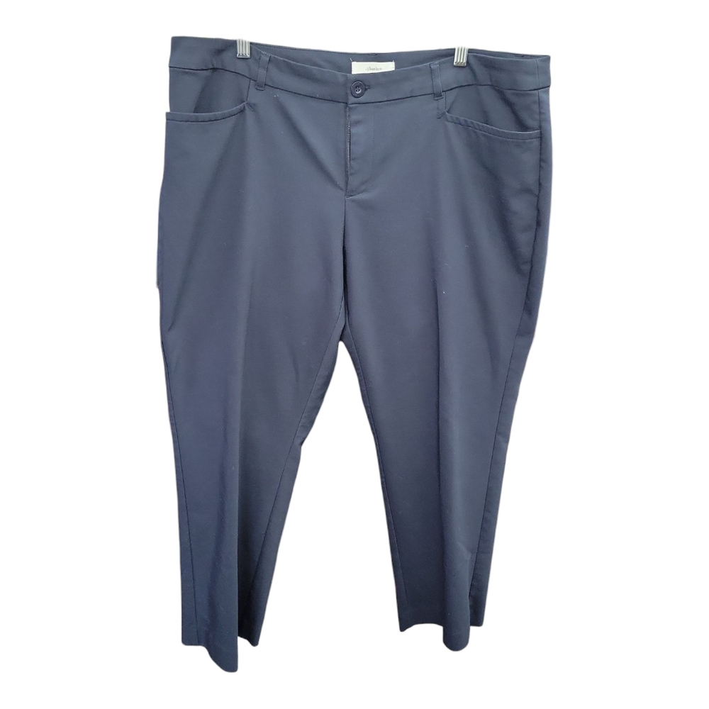 CJ Banks Blue Navy Classic Trousers Size 16W Petite